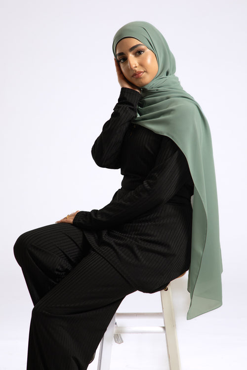 Luxury Soft Chiffon Hijab - Light Sage