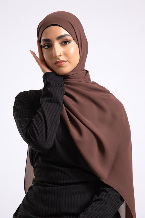Luxury Soft Chiffon Hijab - Chicory Coffee