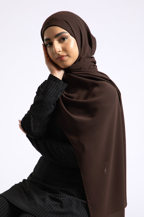 Luxury Soft Chiffon Hijab - Chocolate Truffle