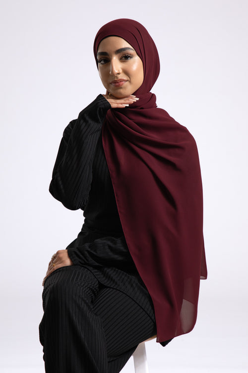 Luxury Soft Chiffon Hijab - Sangria