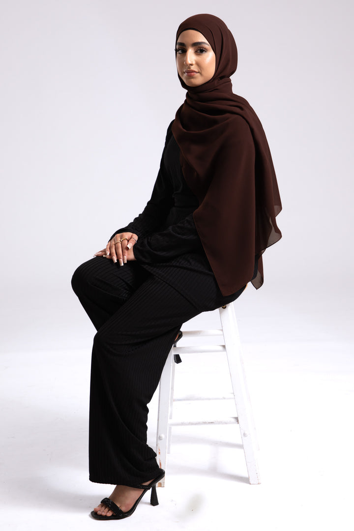 Luxury Soft Chiffon Hijab - Espresso