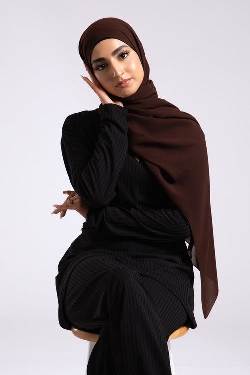 Luxury Soft Chiffon Hijab - Espresso