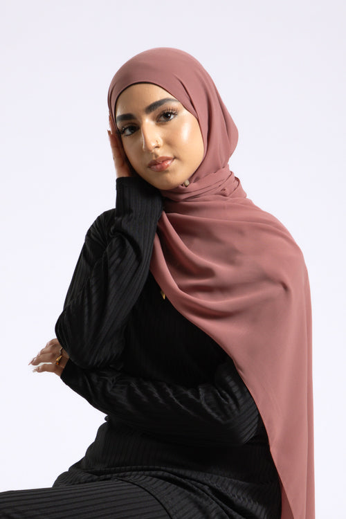 Luxury Soft Chiffon Hijab - Blush Suede