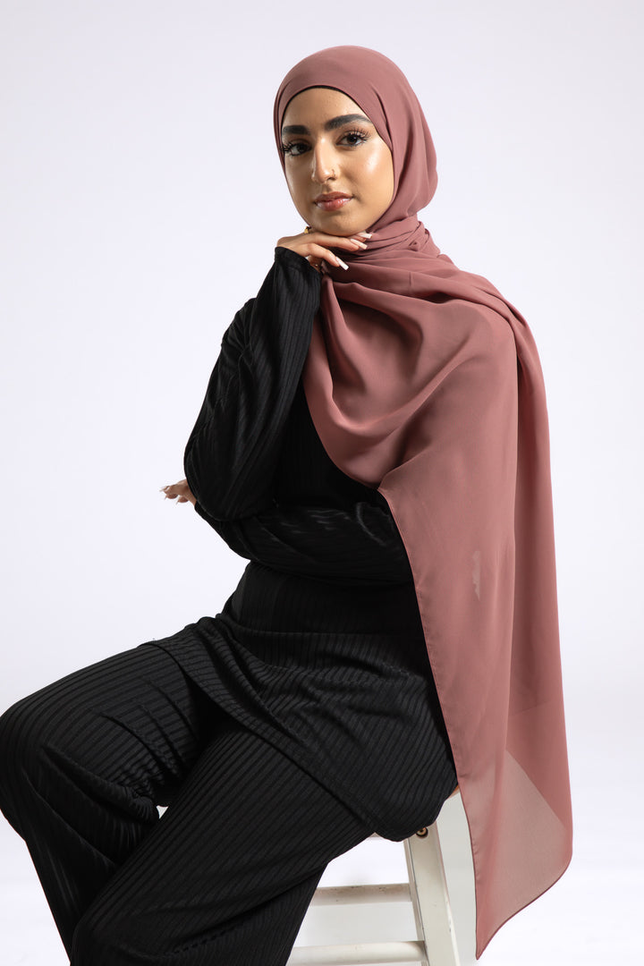 Luxury Soft Chiffon Hijab - Blush Suede