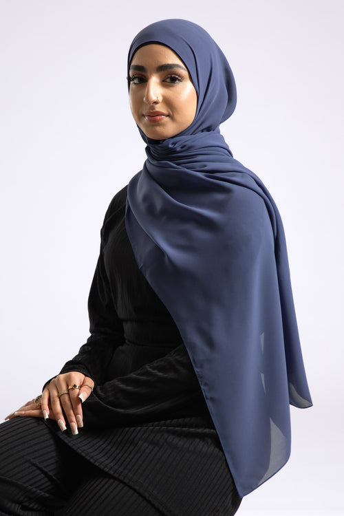 Luxury Soft Chiffon Hijab - Periwinkle Blue