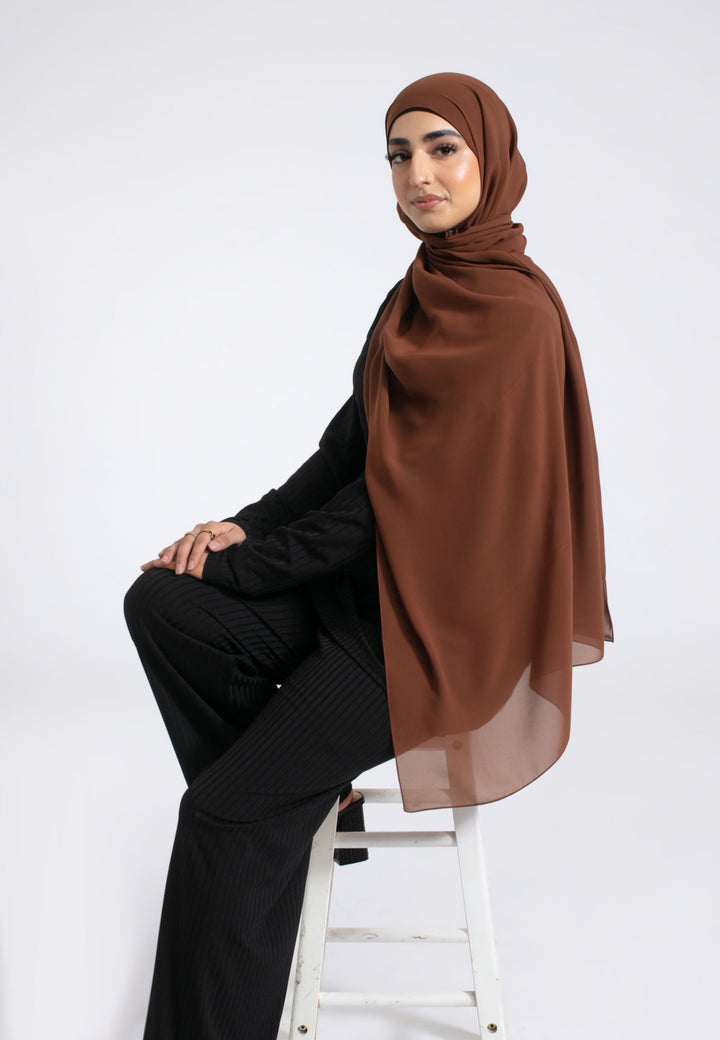 Chestnut Brown Soft Chiffon Hijab