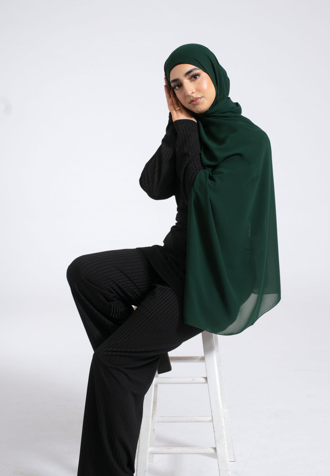 Emerald Green Soft Chiffon Hijab