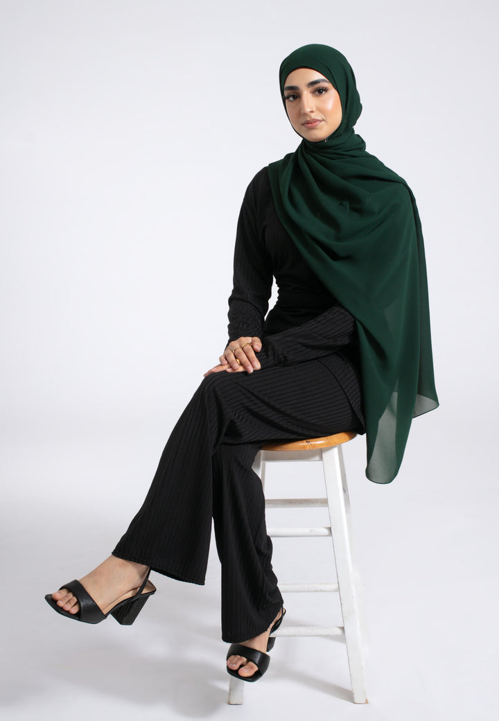 Emerald Green Soft Chiffon Hijab