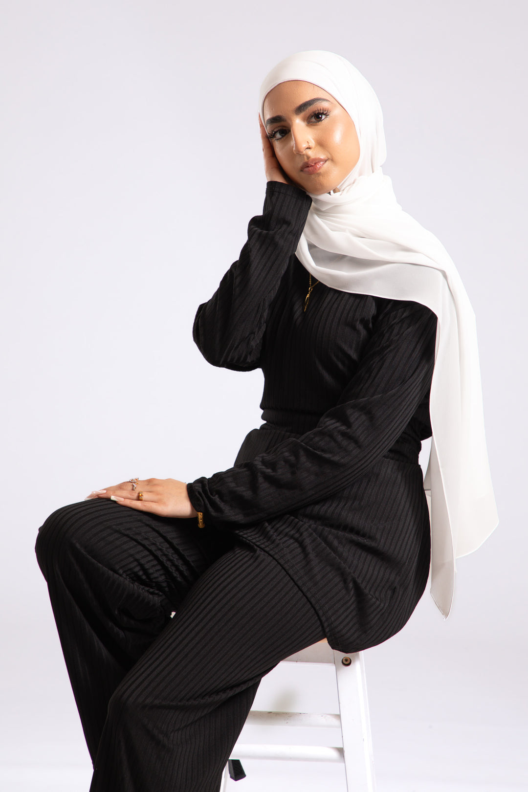 White Crepe Chiffon Hijab