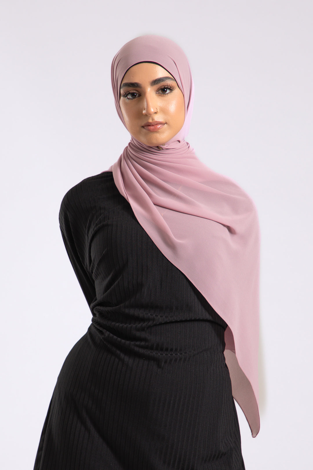 Pink Crepe Chiffon Hijab