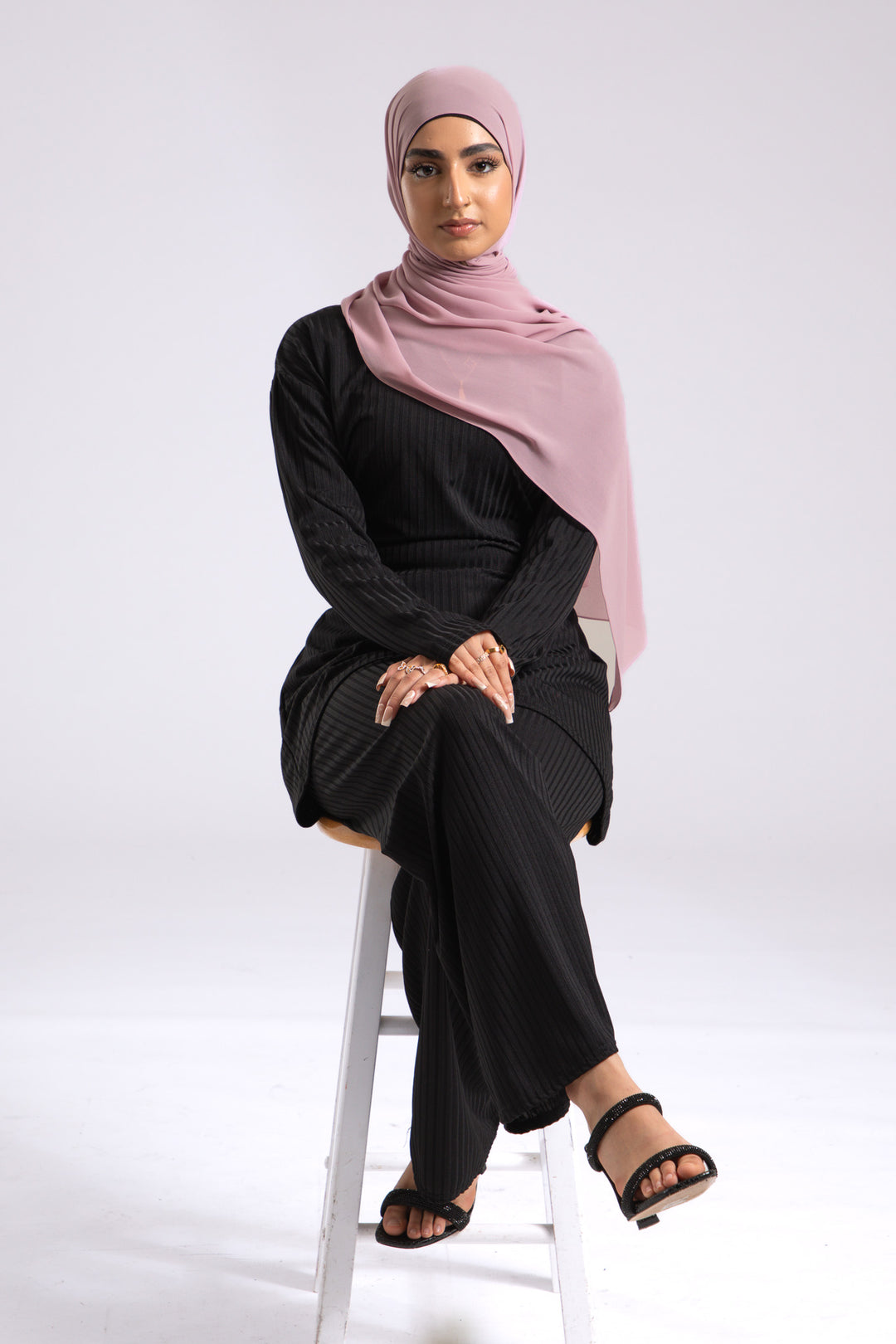 Pink Crepe Chiffon Hijab