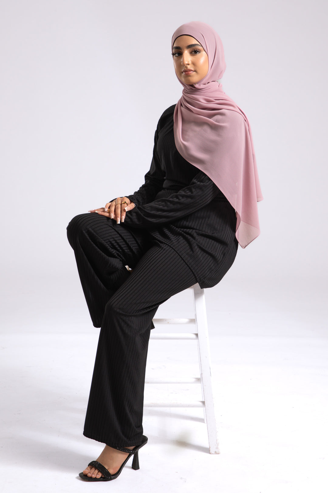 Pink Crepe Chiffon Hijab