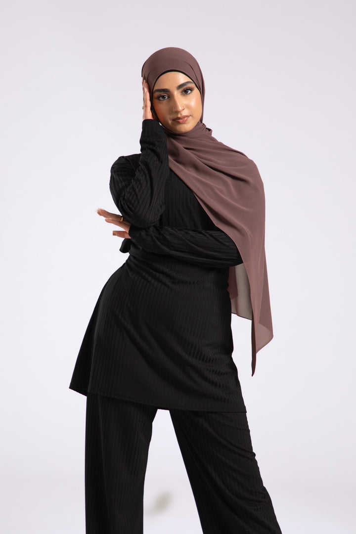 Mocha Crepe Chiffon Hijab
