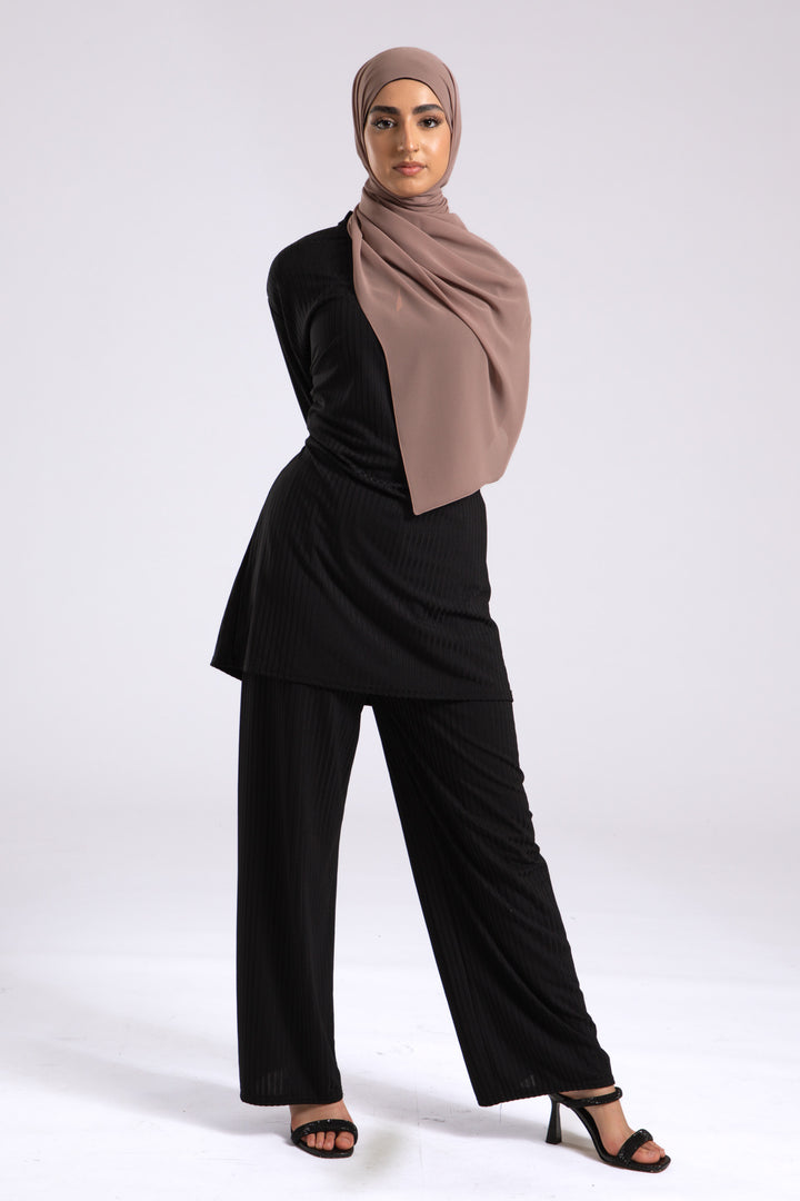 Taupe Crepe Chiffon Hijab