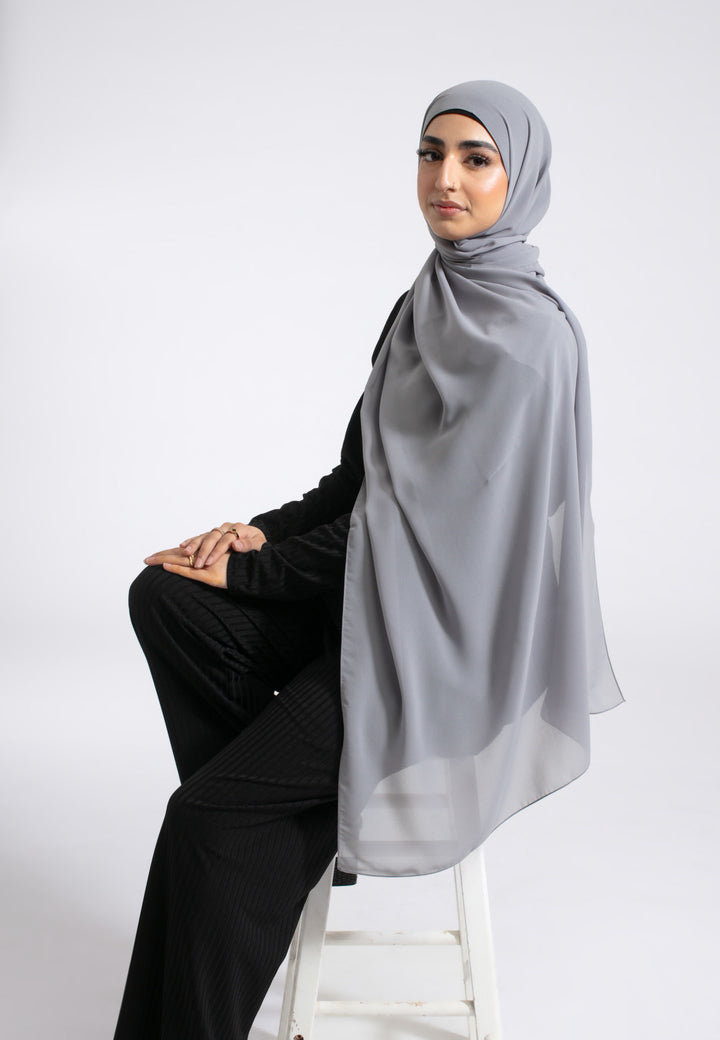 Fossil Grey Soft Chiffon Hijab