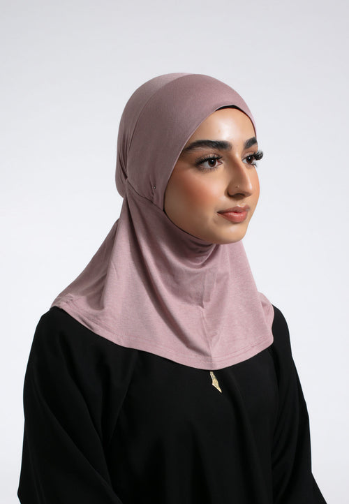 Full Coverage Hijab Cap - Dusky Pink