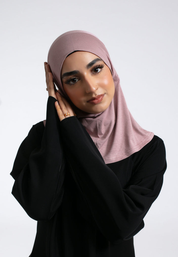 Full Coverage Hijab Cap - Dusky Pink