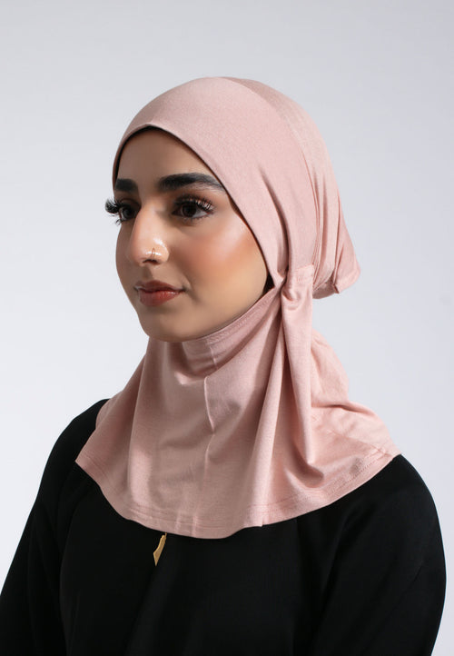Full Coverage Hijab Cap - Flamingo