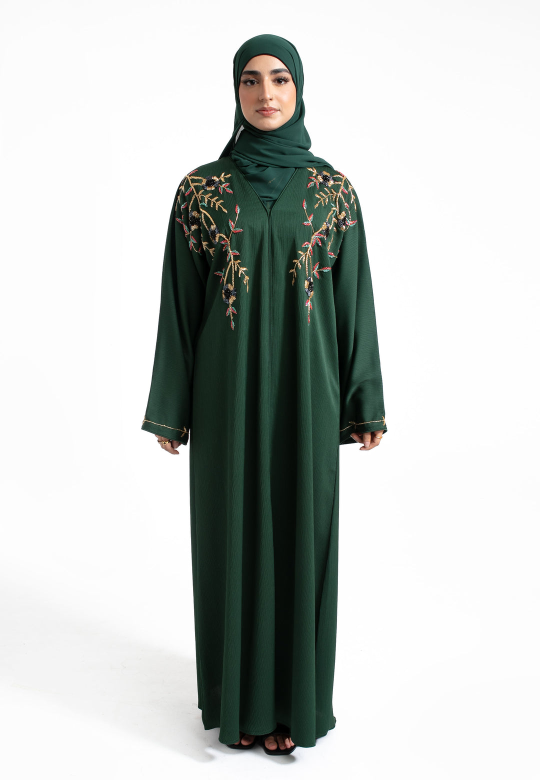 Green Embellished Abaya