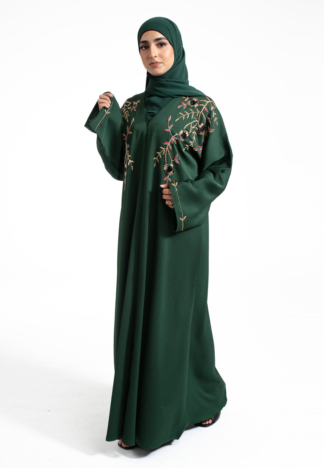 Green Embellished Abaya