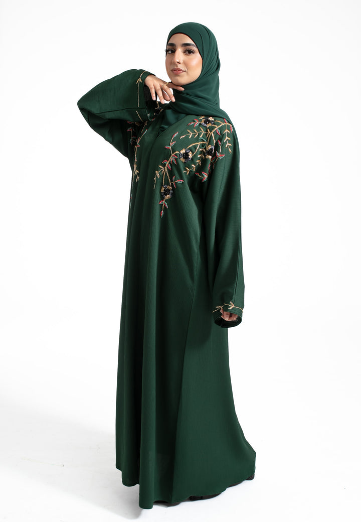 Green Embellished Abaya