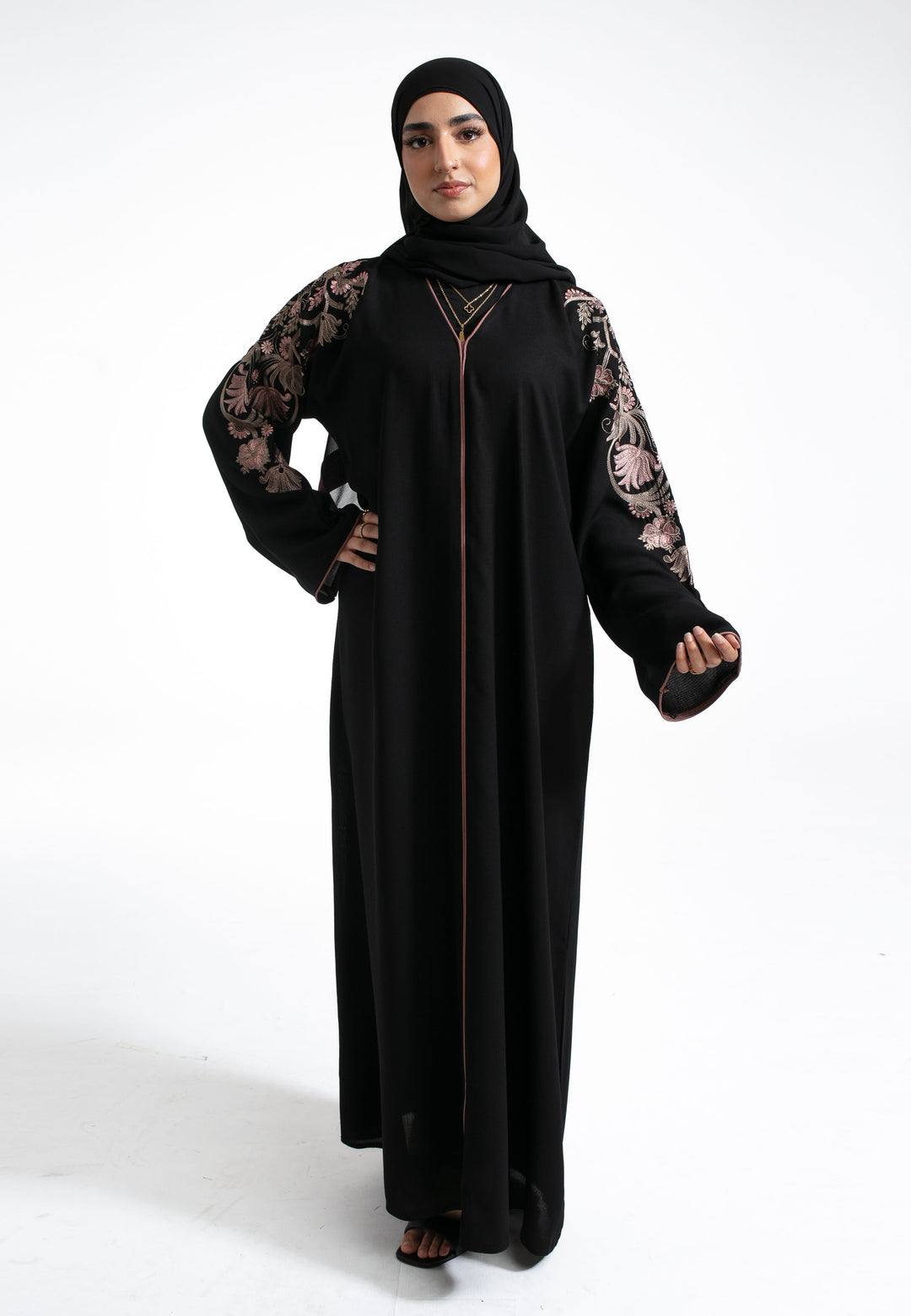 Floral Embroidered Closed Abaya