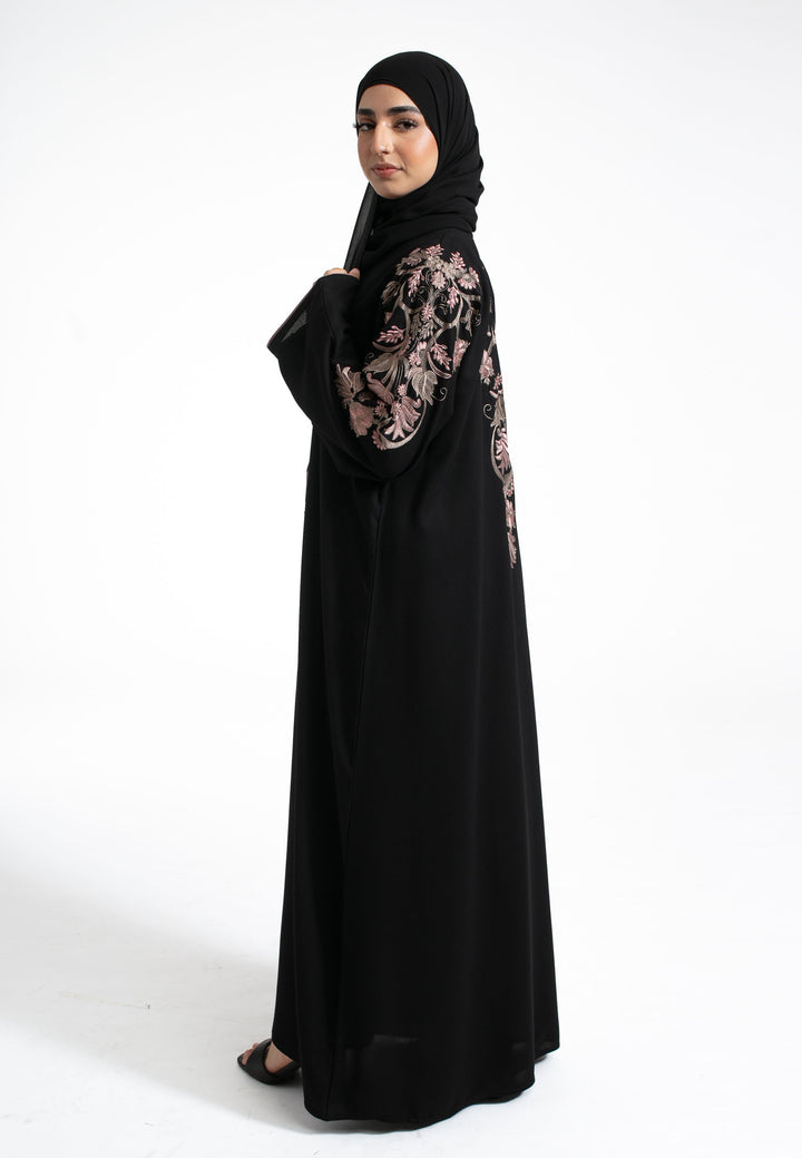 Floral Embroidered Closed Abaya