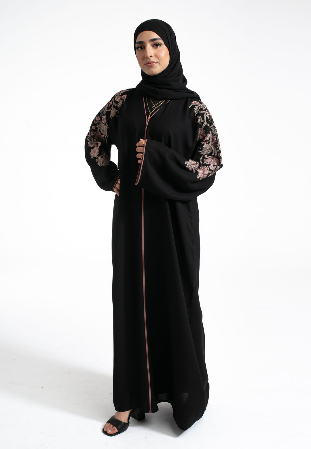 Floral Embroidered Closed Abaya