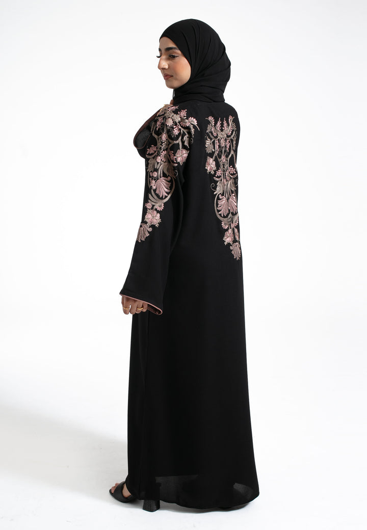 Floral Embroidered Closed Abaya