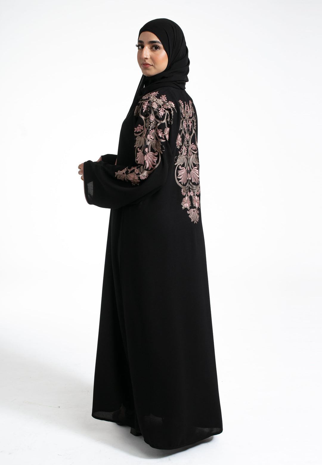 Floral Embroidered Closed Abaya