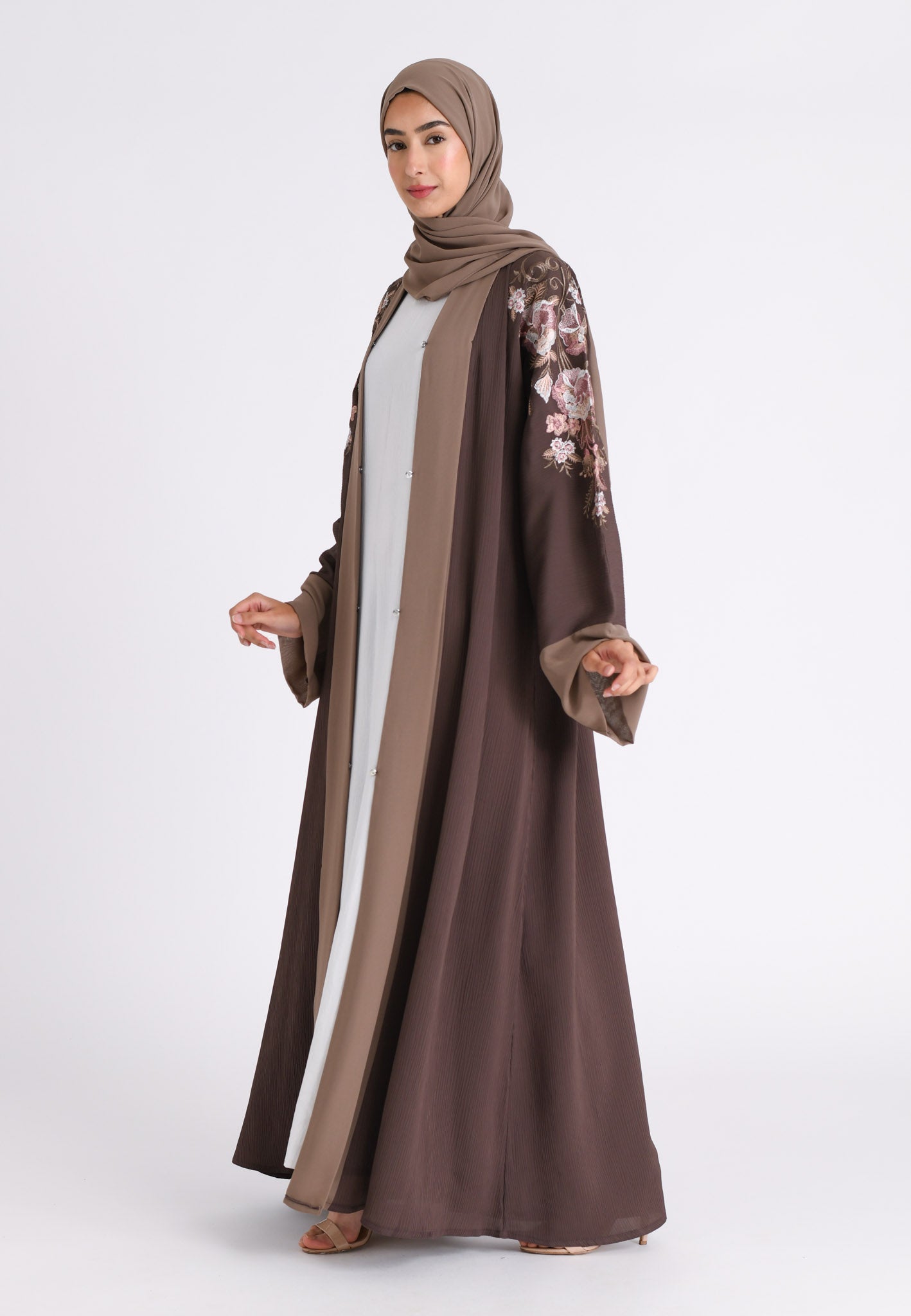 Embroidered on sale kimono abaya