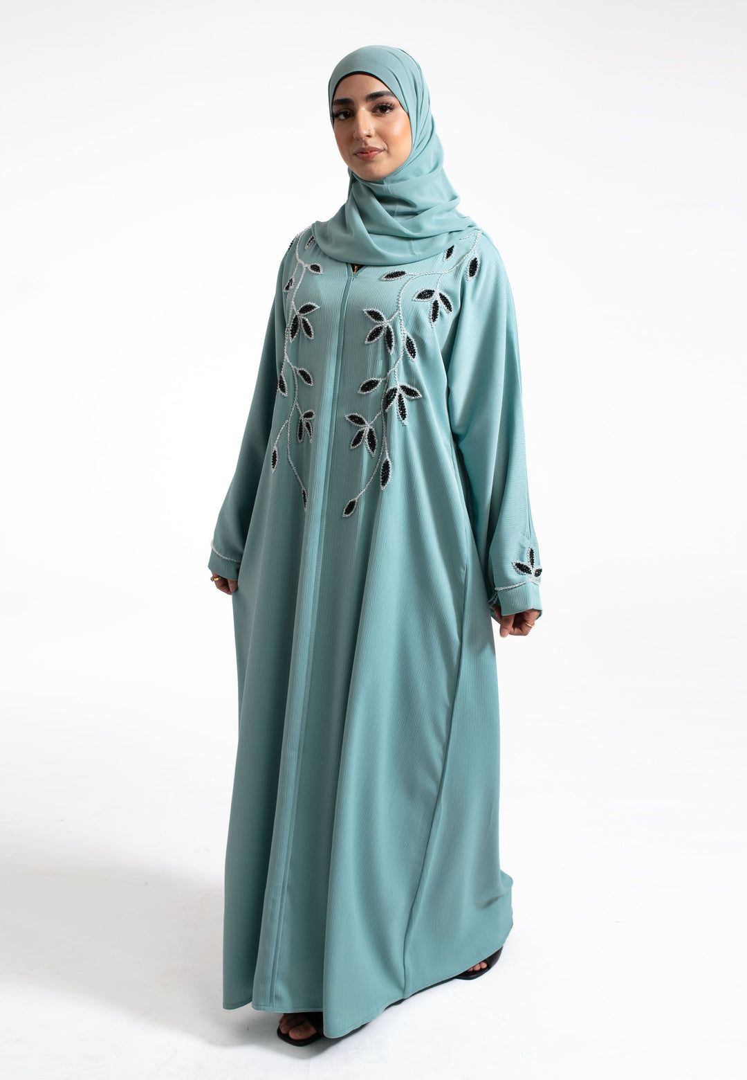 Marine Blue Embellished Abaya