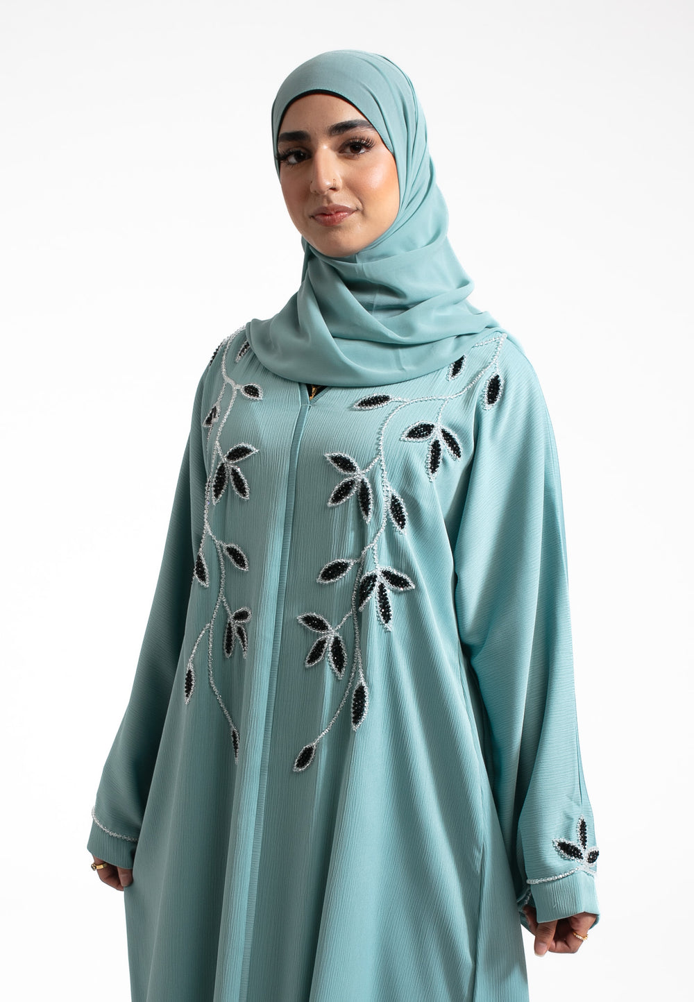 Marine Blue Embellished Abaya