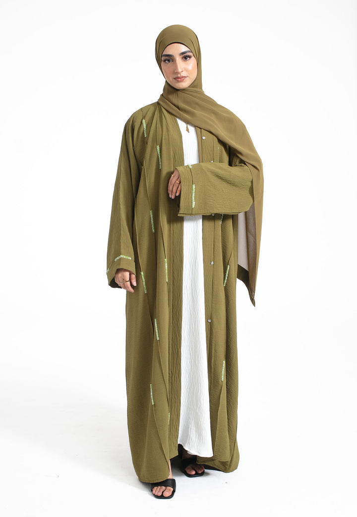 Green embellished Abaya