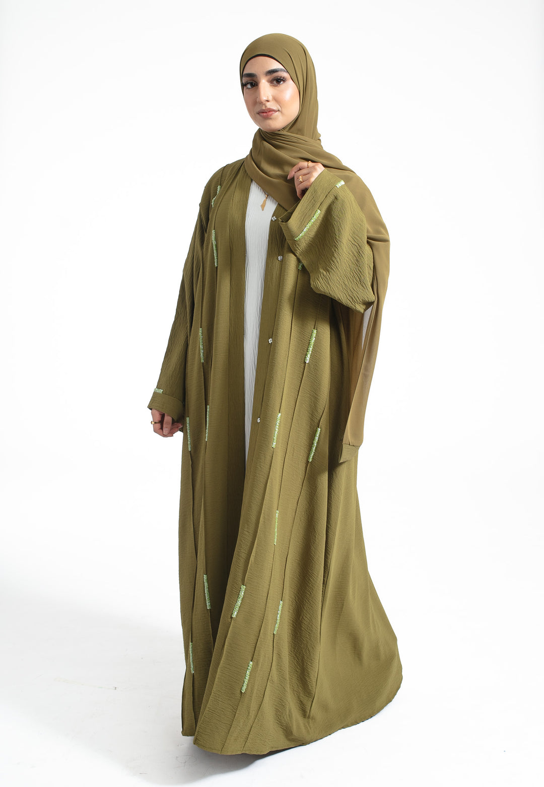 Green embellished Abaya