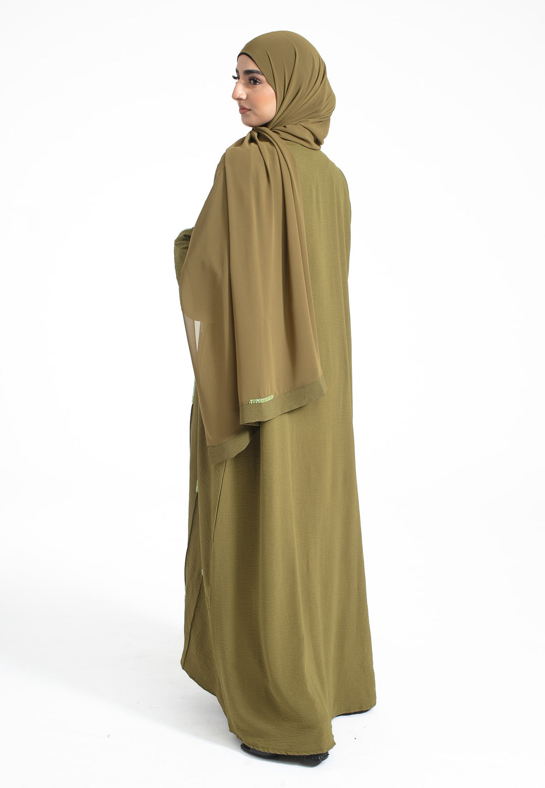 Green embellished Abaya