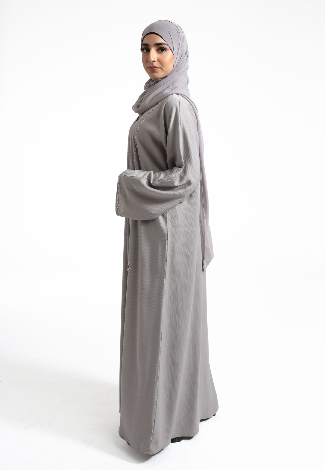 Luxury Grey Embellished Abaya