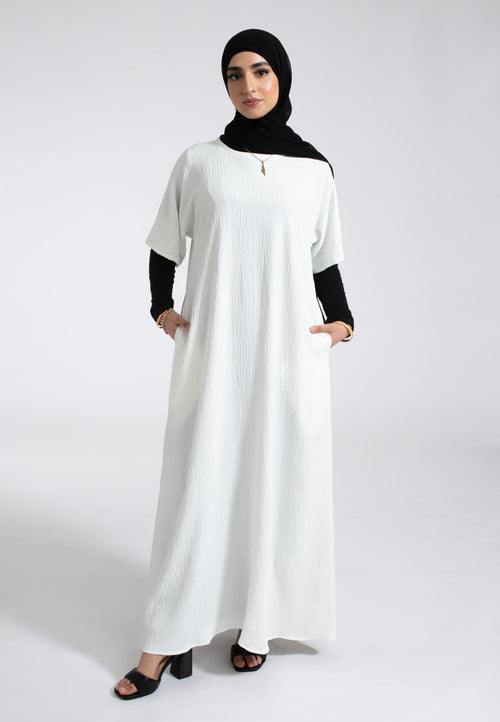 Off-White Inner Slip Dress With Pockets