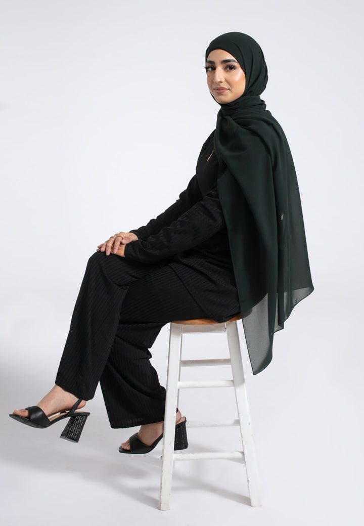 Pine Green Soft Chiffon Hijab