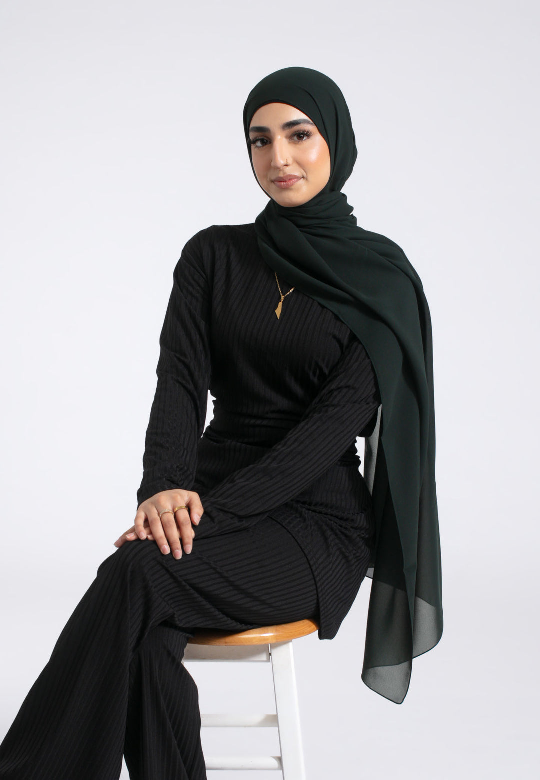Pine Green Soft Chiffon Hijab