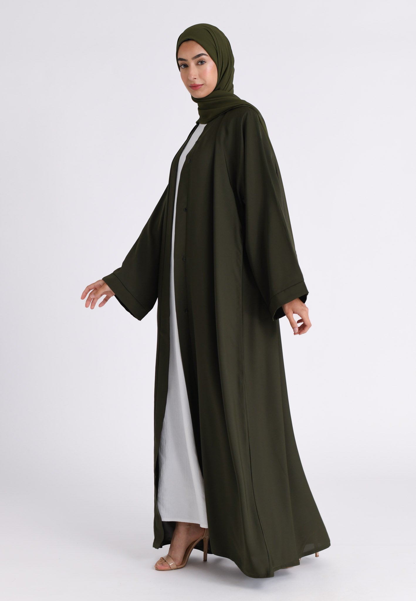 Buy Emerald Green Open Abaya 5 Star Reviews Worldwide Shipping