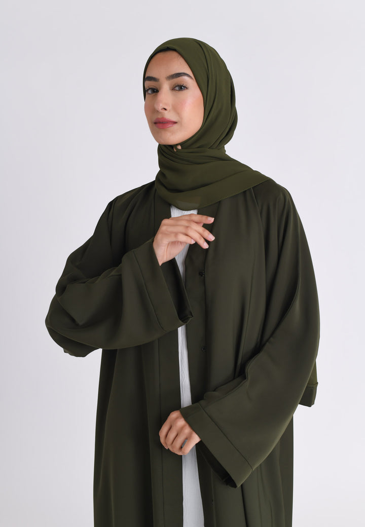 Plain Emerald Green Open Abaya