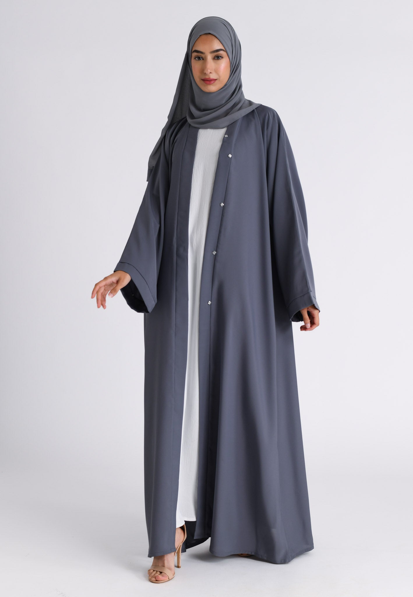 Plain 2025 open abaya