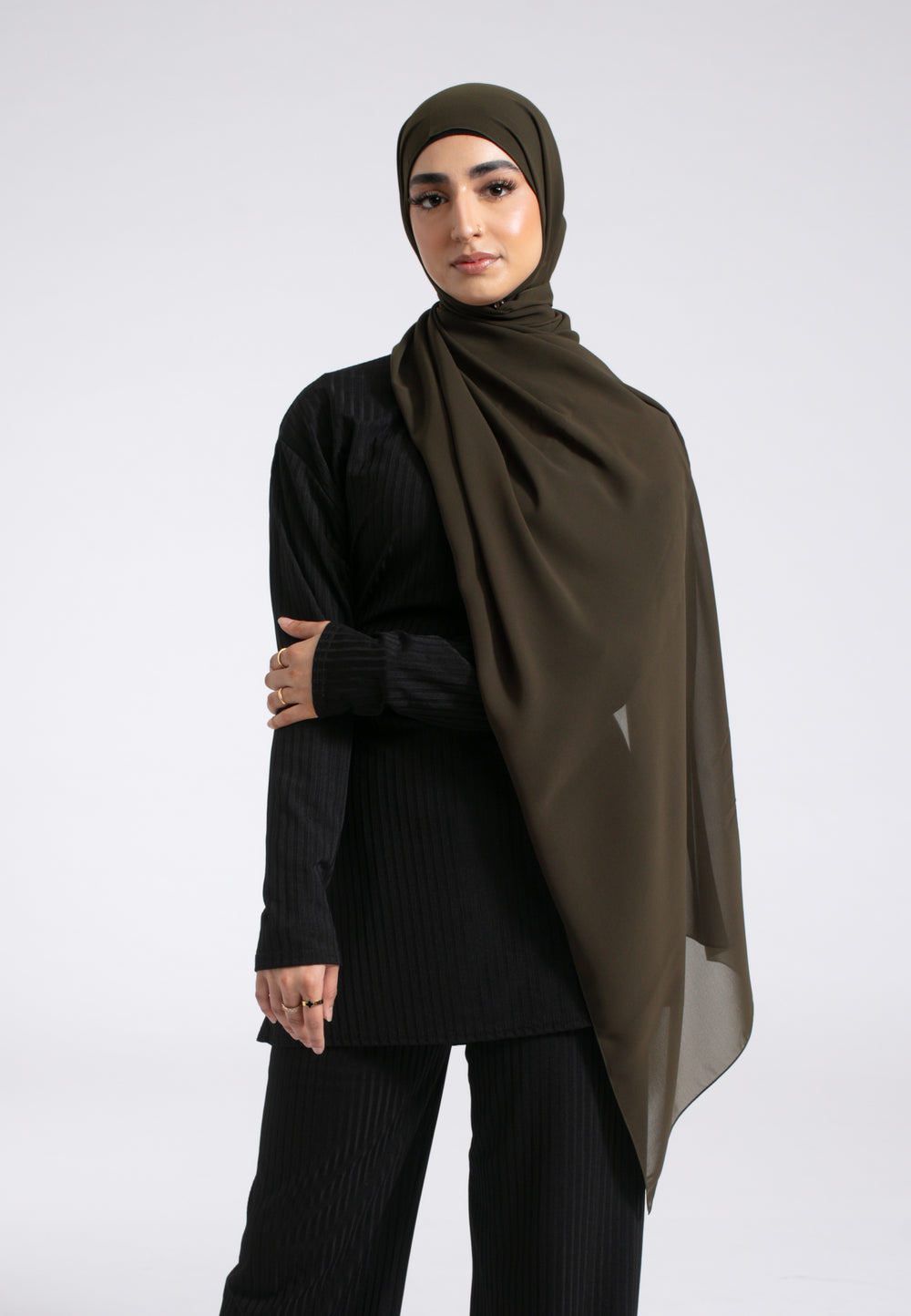 Rich Olive Soft Chiffon Hijab