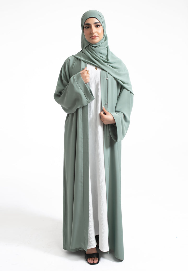 Plain Sage Open Abaya