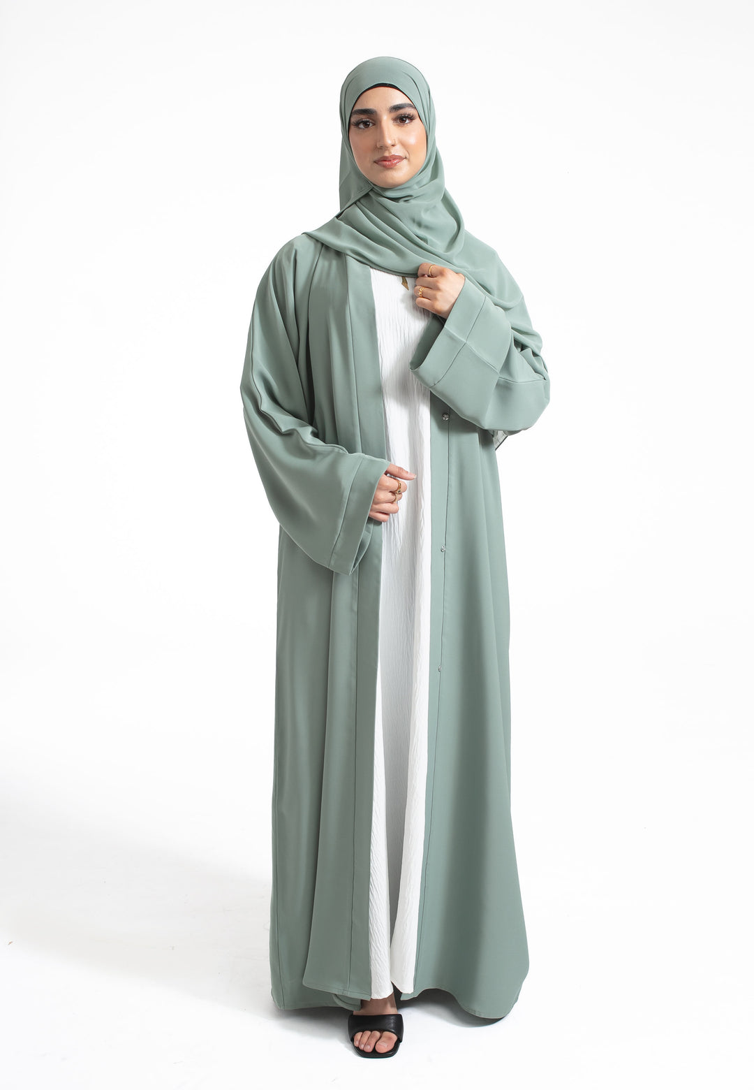 Plain Sage Open Abaya