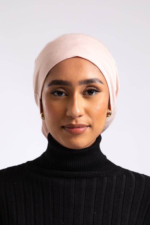 Tube Hijab Cap - Meringue Rosette
